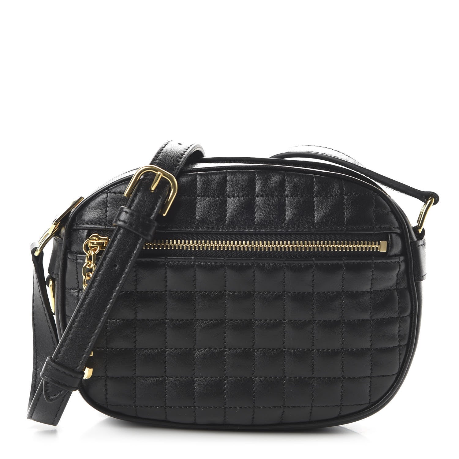 Celine Calfskin Quilted Small C Charm Bag Black 1 of 9