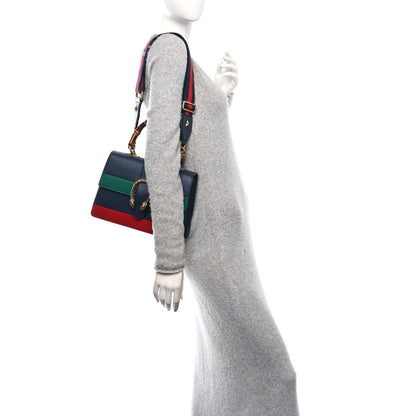 Gucci Moon Calfskin Bamboo Web Medium Dionysus Top Handle Bag Blue Emerald Hibiscus Red 2 of 11