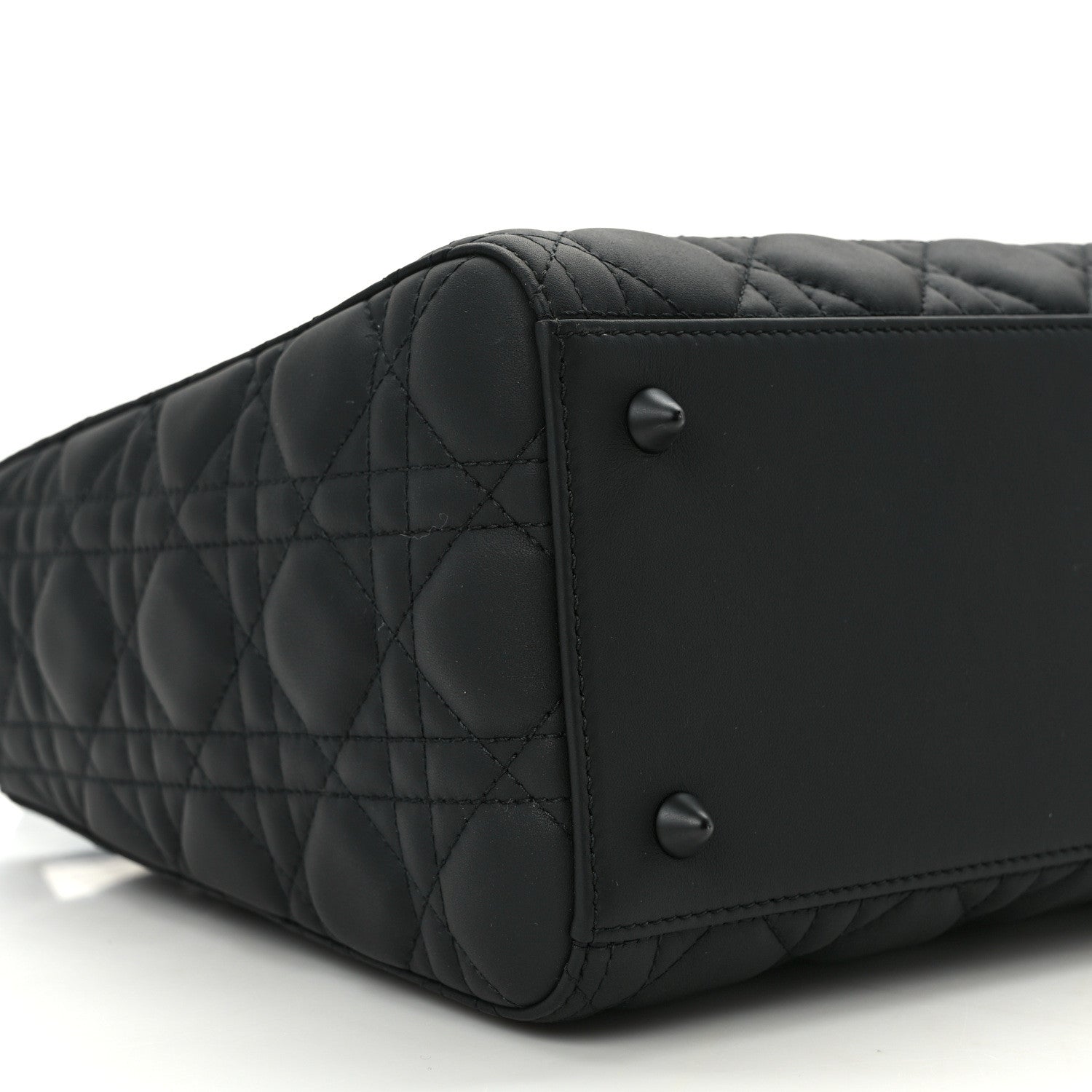 Christian Dior Ultra Matte Calfskin Cannage Medium Lady Dior Black 9 of 13