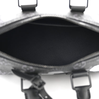 Louis Vuitton LV X YK Monogram Eclipse Keepall Bandouliere 25 Black Silver 5 of 9