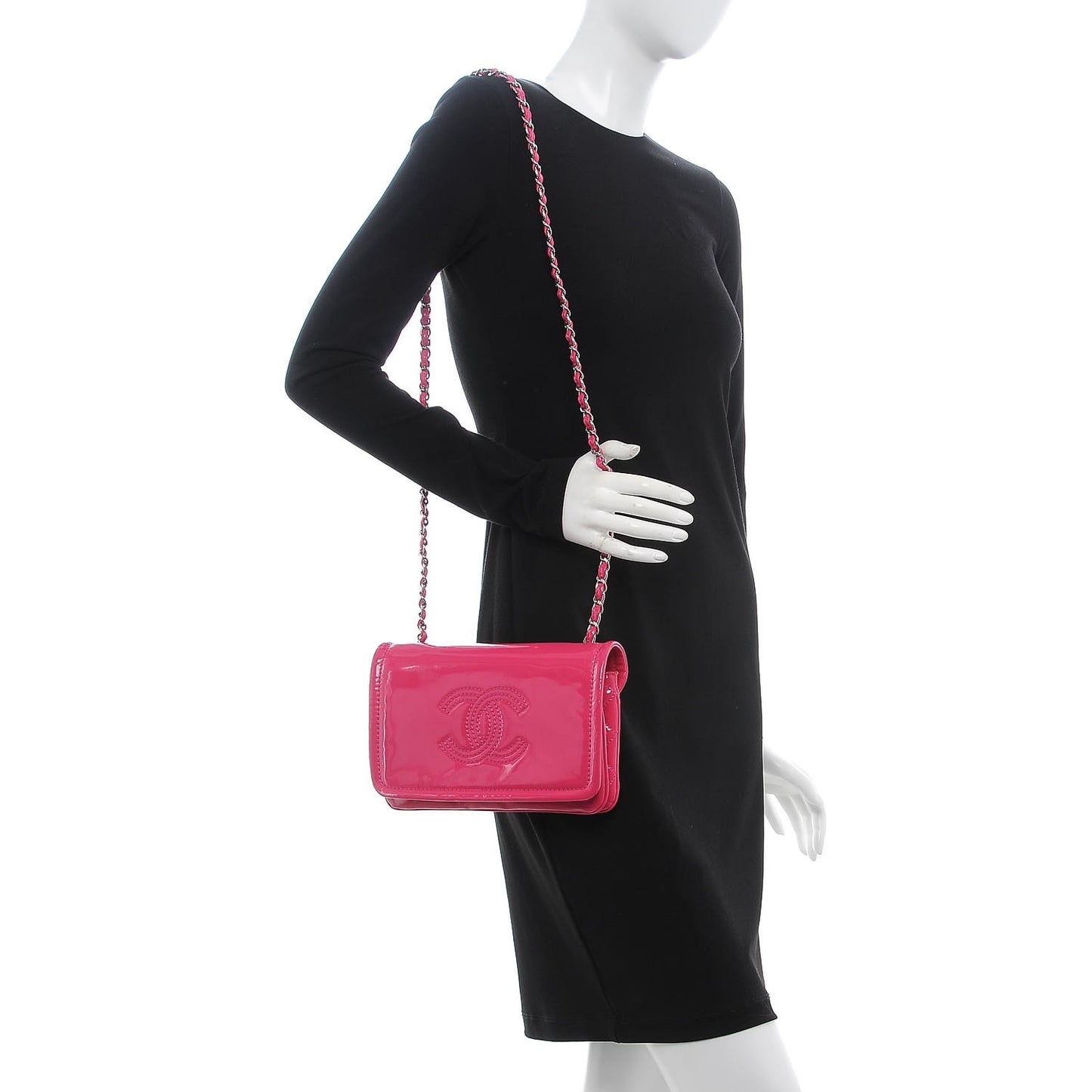 Vinyl Small Lipstick Flap Fuchsia