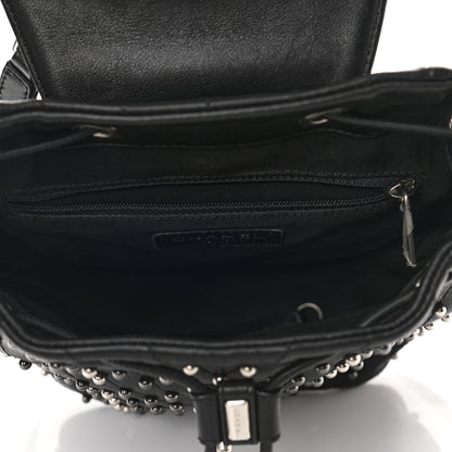 Chanel Lambskin Chevron Quilted Studded Stud Wars Backpack Black 5 of 10