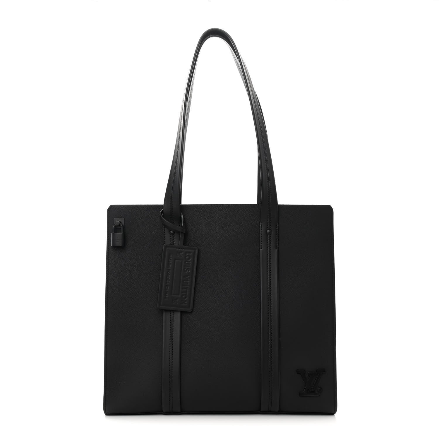 Louis Vuitton Grained Calfskin LV Aerogram Tote Black 1 of 11