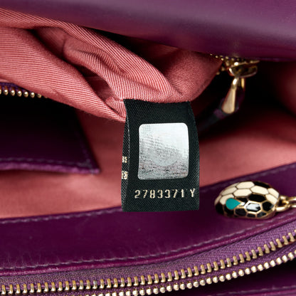 Bulgari Calfskin Serpenti Forever Shoulder Bag Plum 9 of 13
