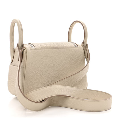 Hermes Taurillon Clemence Mini Lindy 20 Beton 3 of 12