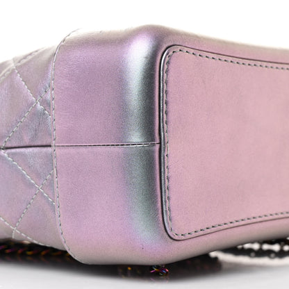 Chanel Iridescent Lambskin Calfskin Quilted Gabrielle Backpack Light Purple 9 of 13
