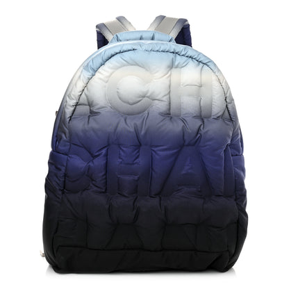Chanel Nylon Embossed Small Doudoune Backpack Black Blue White 1 of 10