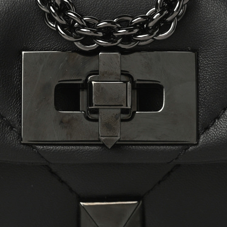 Nappa Monochrome Mini Roman Stud The Shoulder Bag Black