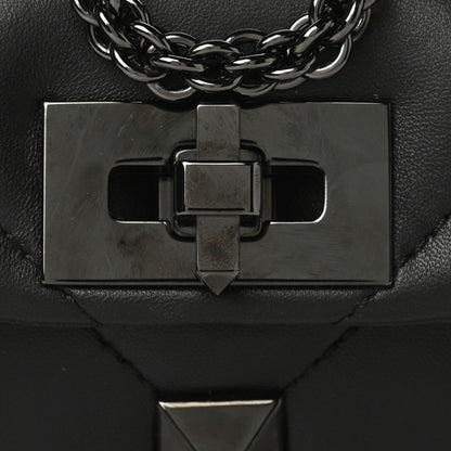 Valentino Garavani Nappa Monochrome Mini Roman Stud The Shoulder Bag Black 9 of 9