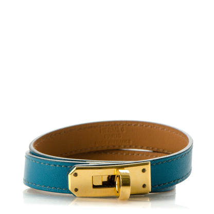 Hermes Swift Kelly Double Tour Bracelet M Bleu Izmir 1 of 6