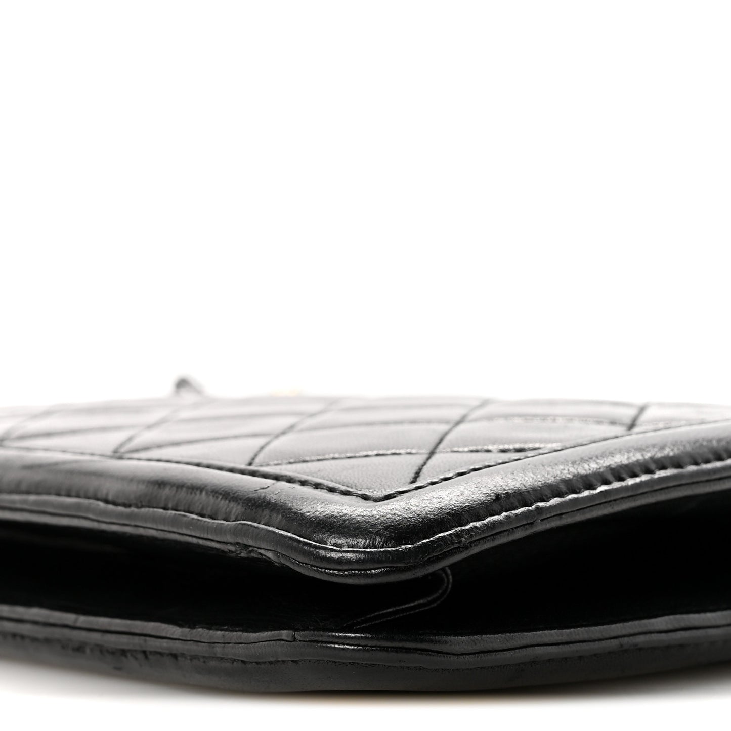 Lambskin Quilted Tassel Bag Black