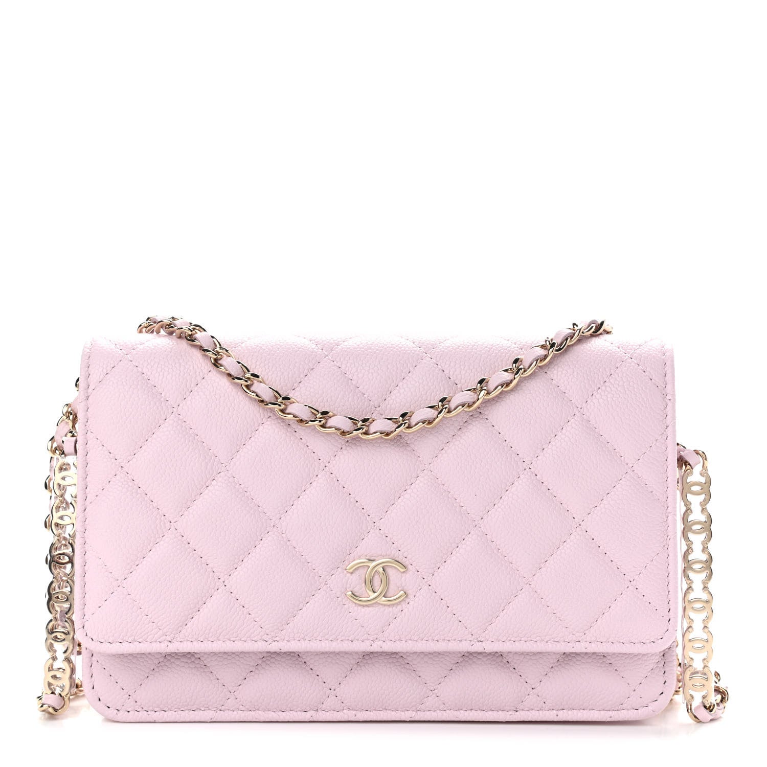 Chanel Caviar Quilted Tiny CC Wallet On Chain WOC Light Pink 1 of 11