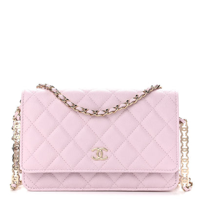 Chanel Caviar Quilted Tiny CC Wallet On Chain WOC Light Pink 1 of 11