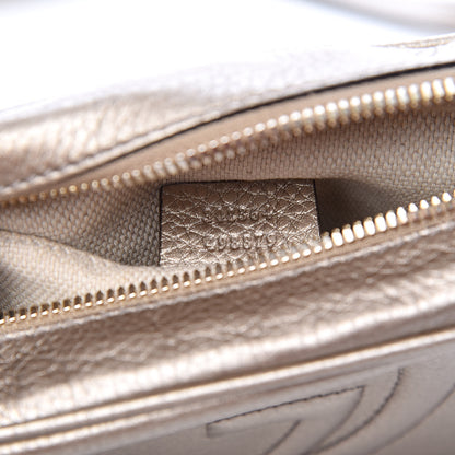 Gucci Metallic Pebbled Calfskin Small Soho Disco Bag Golden Beige 7 of 10