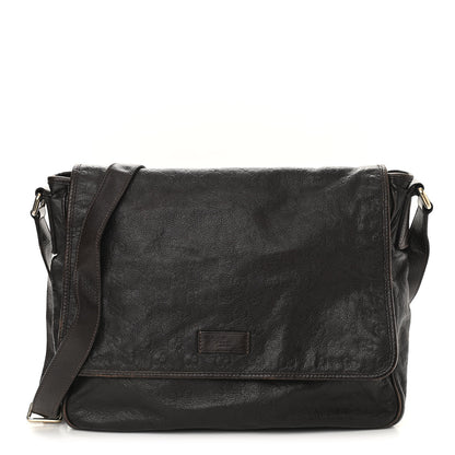 Gucci Guccissima Medium Flap Messenger Bag Chocolate 1 of 11