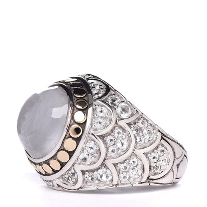 John Hardy Sterling Silver 18K Yellow Gold Quartz Dot Naga Ring 54 7 3 of 6