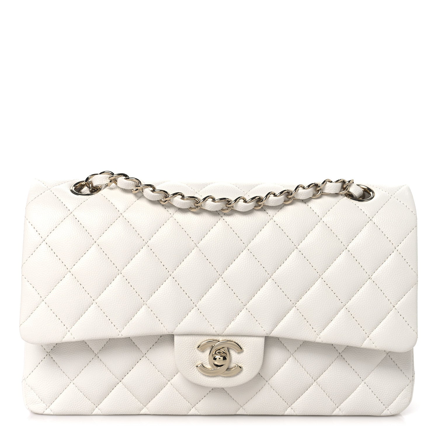 Chanel Caviar Quilted Medium Double Flap White 1 of 11