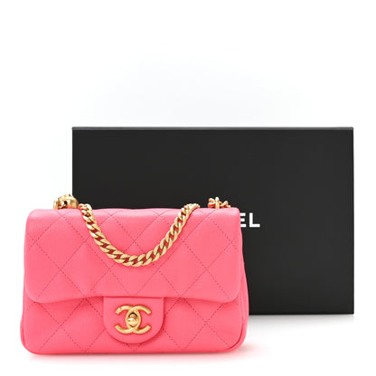 Chanel Caviar Quilted Mini Rectangular Sweetheart Flap Fuchsia 11 of 11