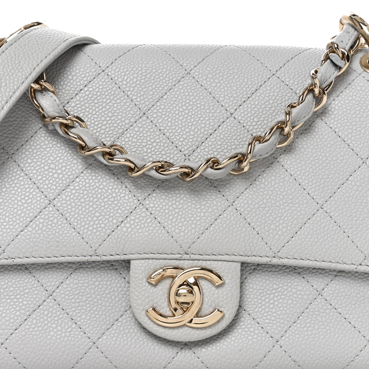 Chanel Caviar Quilted City Walk Flap Light Grey 8 of 10