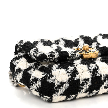 Chanel Tweed Quilted Chanel 19 Waist Bag Black Ecru White 9 of 10