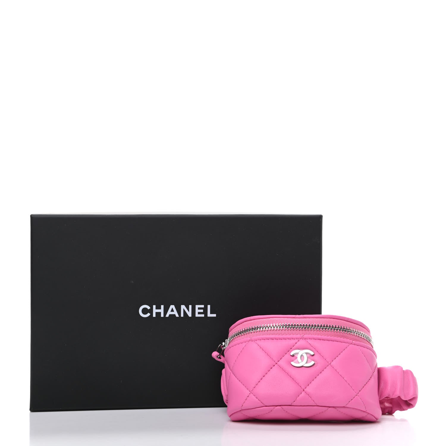 Chanel Lambskin Quilted Arm Coin Purse Pink 8 of 8