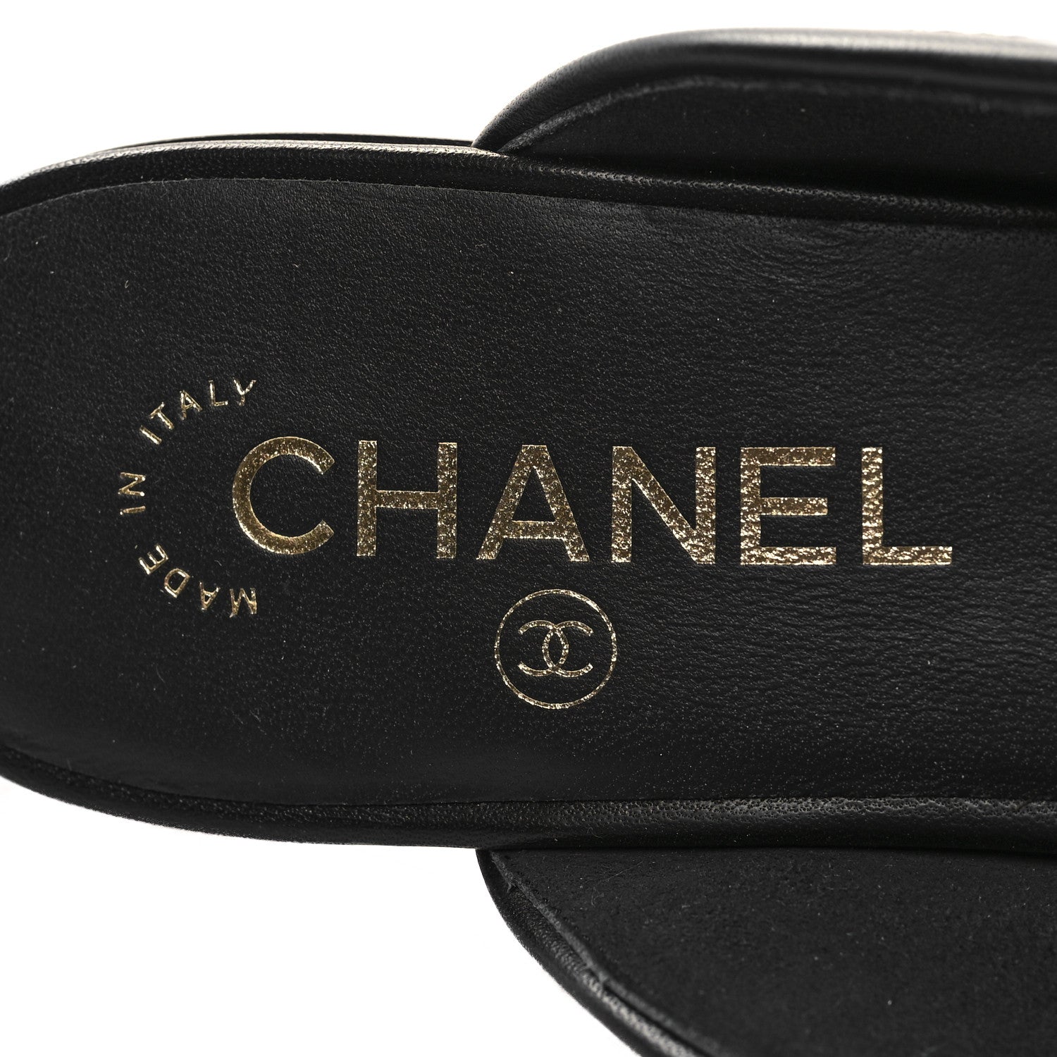 Chanel Lambskin Pearl CC Mules 38 Black 8 of 9