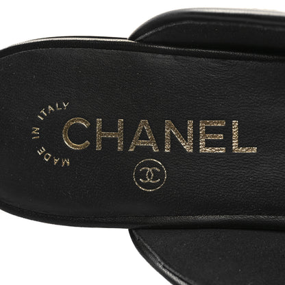 Chanel Lambskin Pearl CC Mules 38 Black 8 of 9