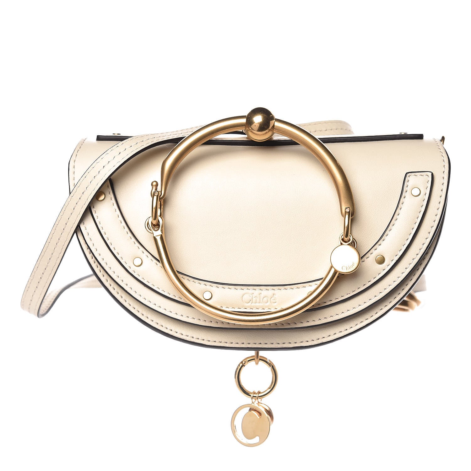 Chloe Calfskin Small Nile Bracelet Minaudiere Bag Off White 1 of 10