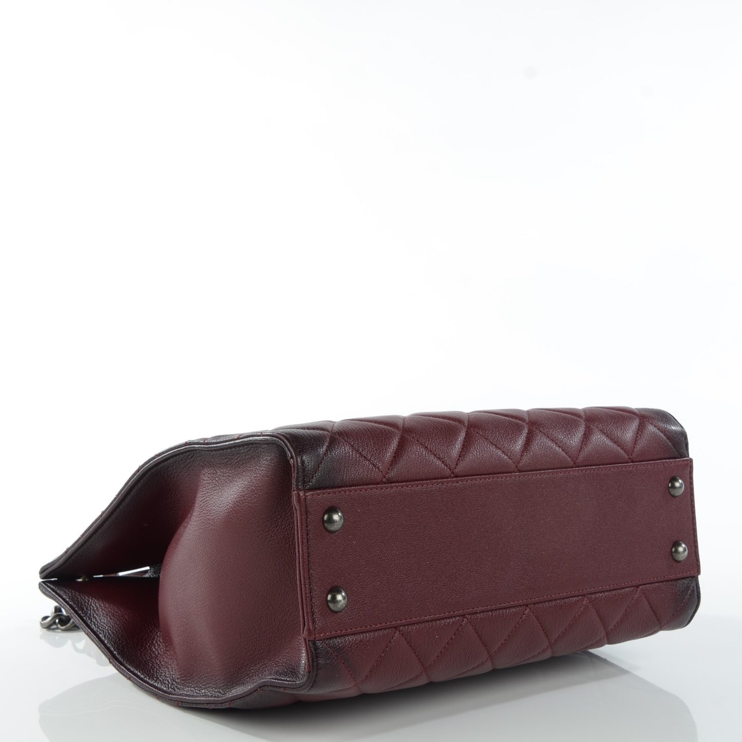 Goatskin Quilted Tote Light Burgundy