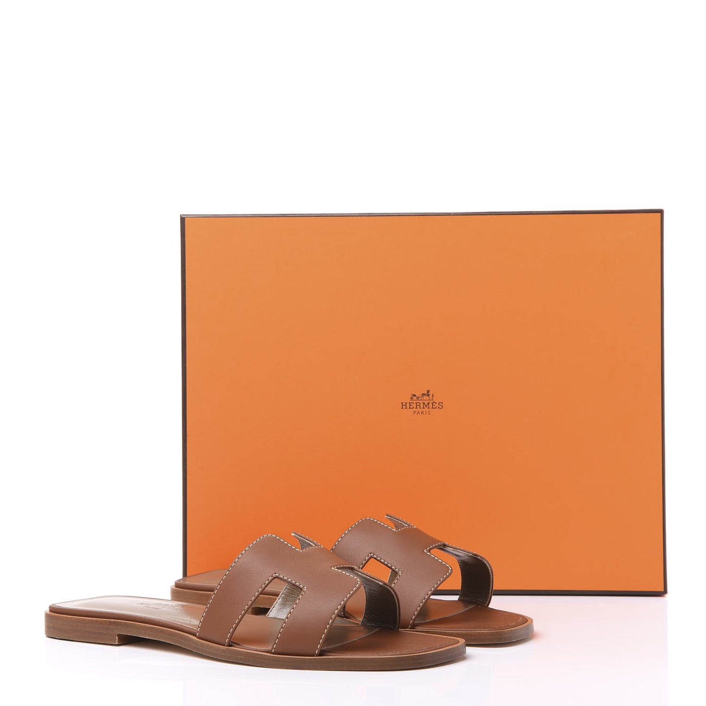Box Calfskin Oran Sandals 36 Gold