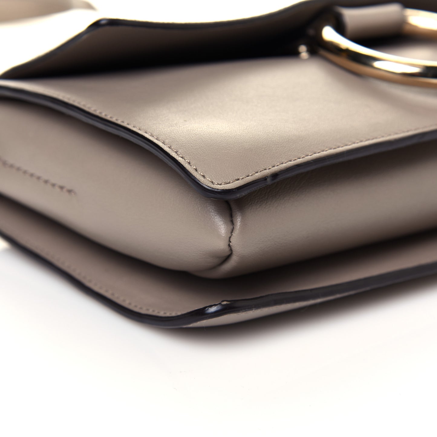 Suede Calfskin Small Faye Shoulder Bag Motty Grey