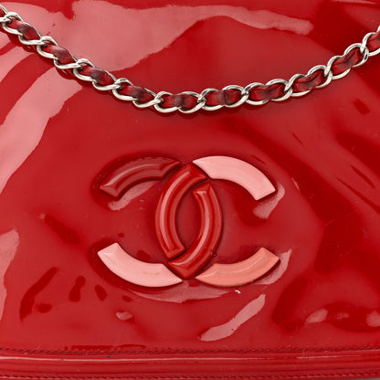 Chanel Vinyl CC Lipstick Accordion Flap Red 8 of 22