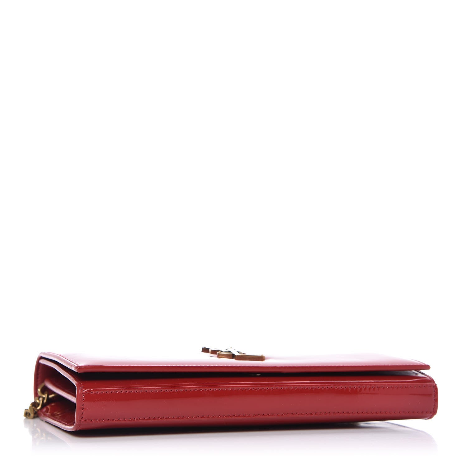 Saint Laurent Patent Calfskin Monogram Kate Wallet On Chain Red 4 of 9