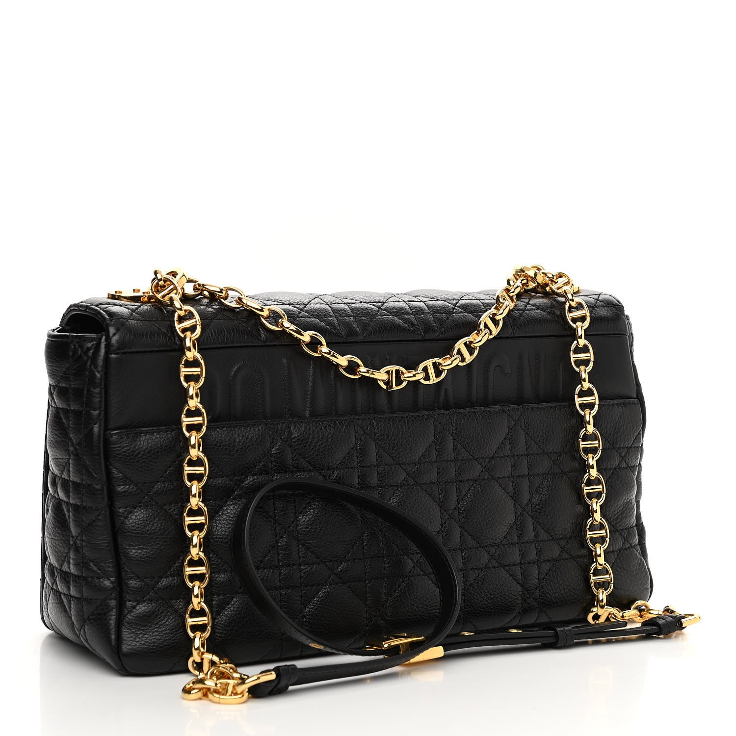 Christian Dior Grained Calfskin Cannage Large Caro Bag Black 3 of 13
