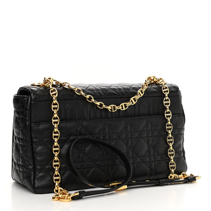 Christian Dior Grained Calfskin Cannage Large Caro Bag Black 3 of 13