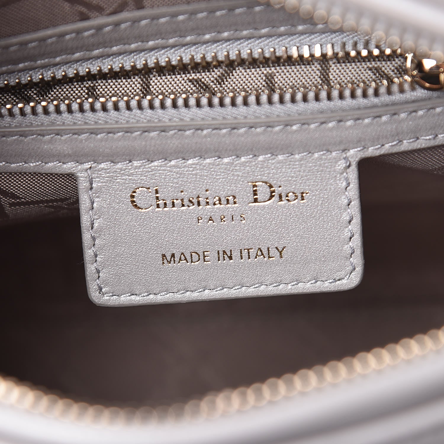 Christian Dior Pearly Lambskin Cannage Medium Lady Dior Grey 8 of 11