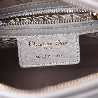 Christian Dior Pearly Lambskin Cannage Medium Lady Dior Grey 8 of 11
