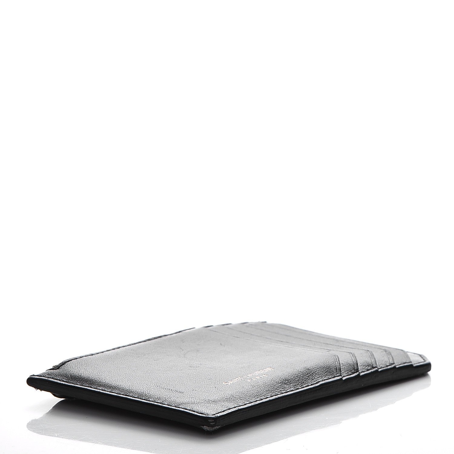 Saint Laurent Calfskin 5 Fragments Zip Pouch Card Holder Black 4 of 12