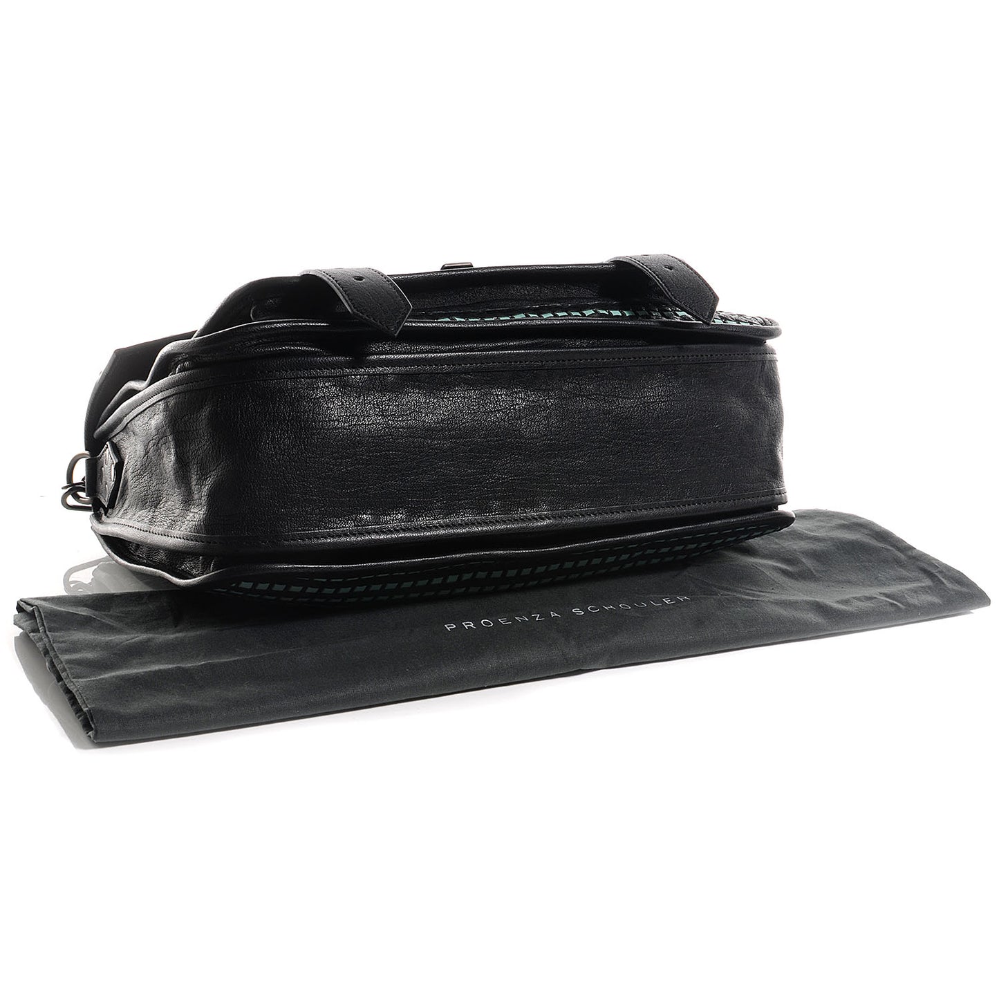 Woven Leather PS1 Medium Satchel Black