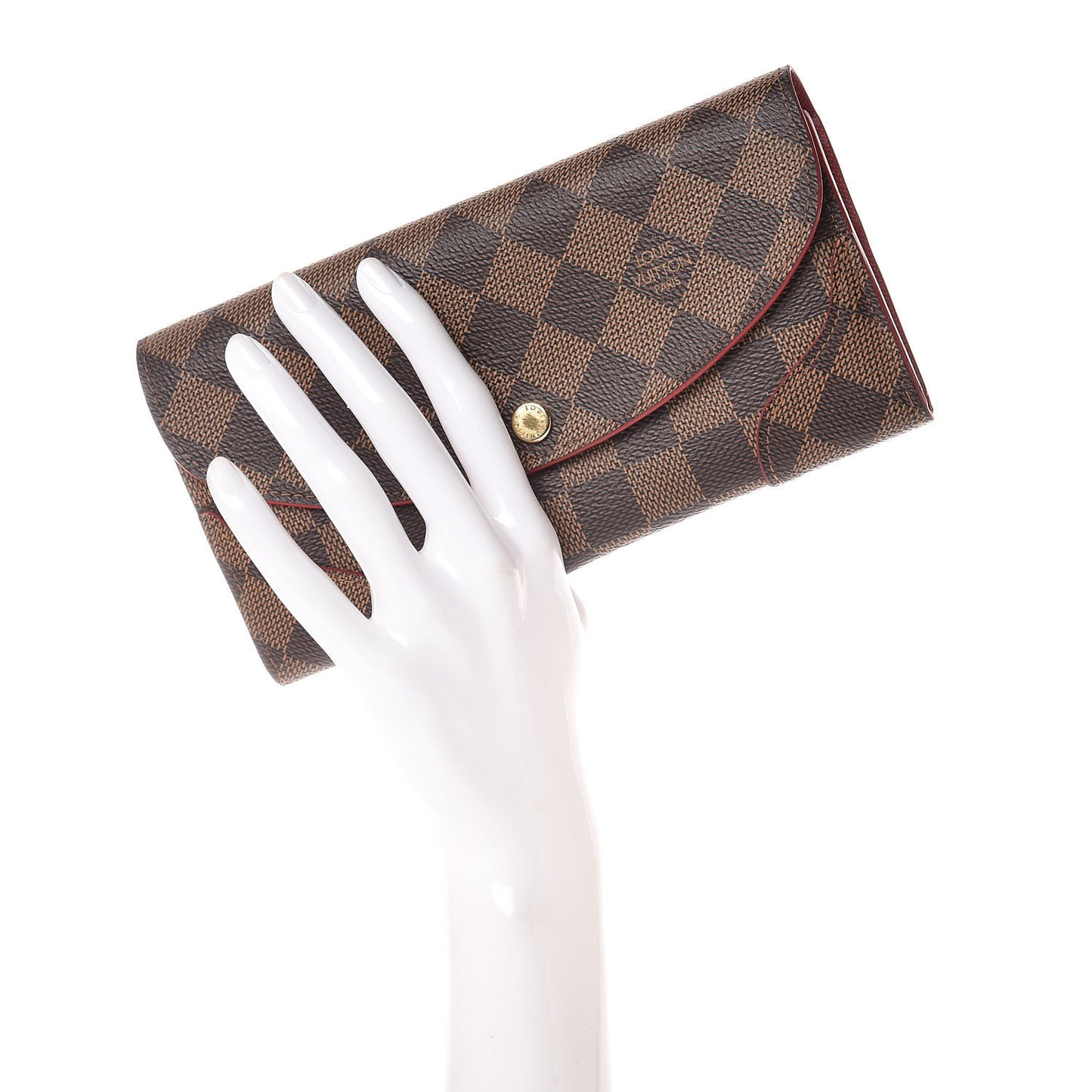 Damier Ebene Caissa Wallet Cherry