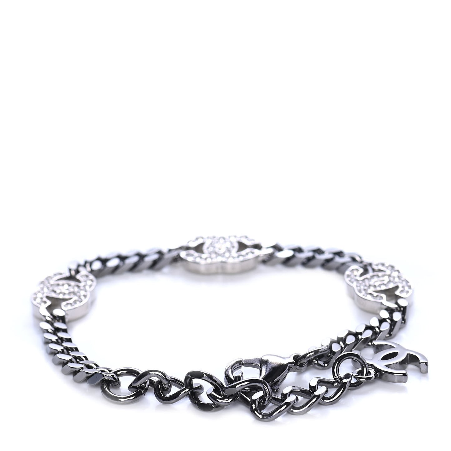 Crystal CC Chain Bracelet Silver