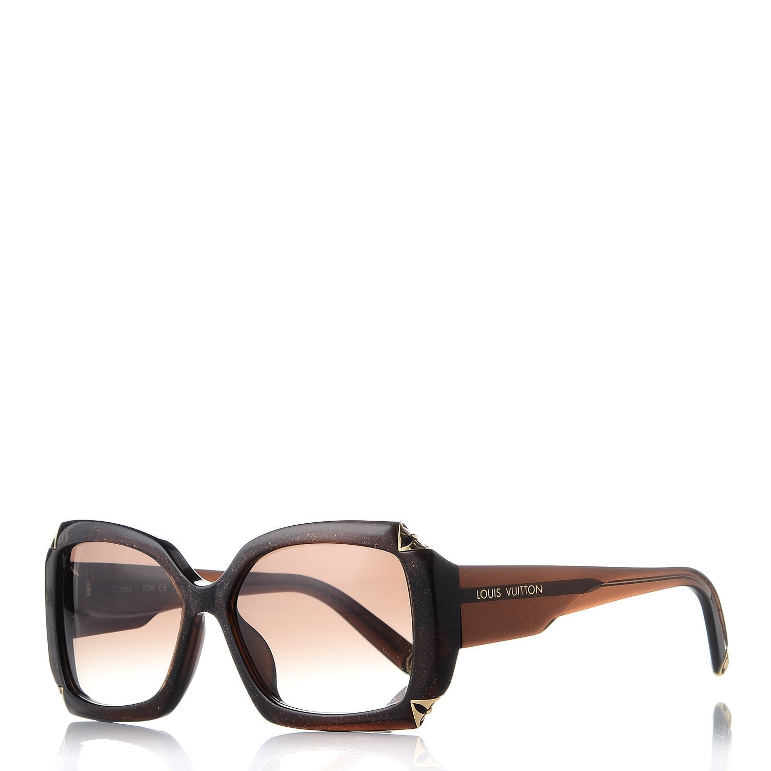 Louis Vuitton Hortensia Cat Eye Sunglasses Z0366W Brown Glitter 1 of 8
