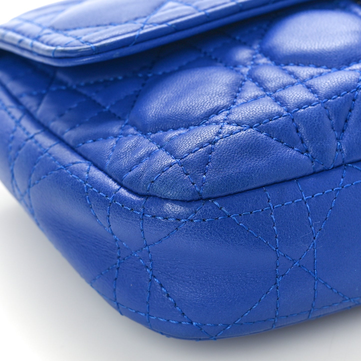 Lambskin Cannage Miss Dior Promenade Pouch Blue