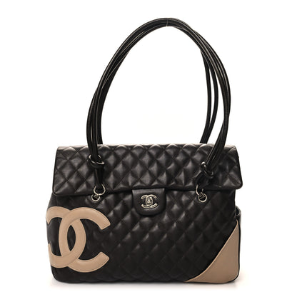 Chanel Calfskin Quilted Large Cambon Flap Brown Beige 1 of 12