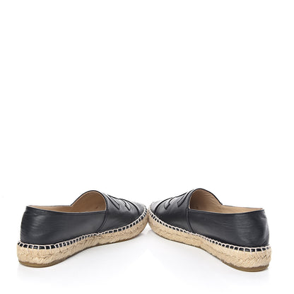 Chanel Lambskin CC Espadrilles 37 Black 6 of 12