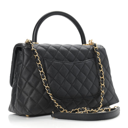 Chanel Caviar Quilted Small Coco Handle Flap Black 3 of 10