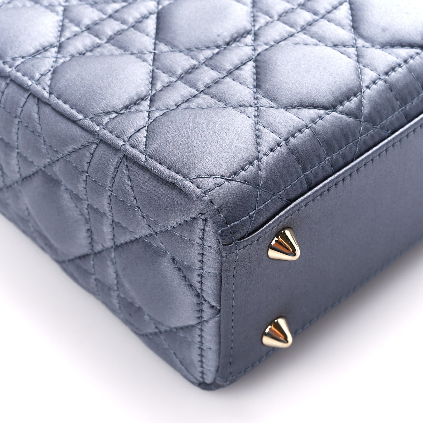 Satin Swarovski Crystal Cannage Small Lady Dior Grey