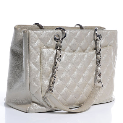 Chanel Caviar Quilted Grand Shopping Tote GST Pearl 3 of 8