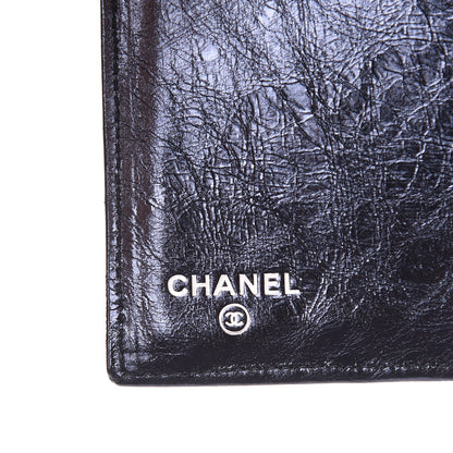 Chanel Metallic Aged Calfskin Quilted Reissue Long Flap Wallet Dark Navy Blue 6 of 14