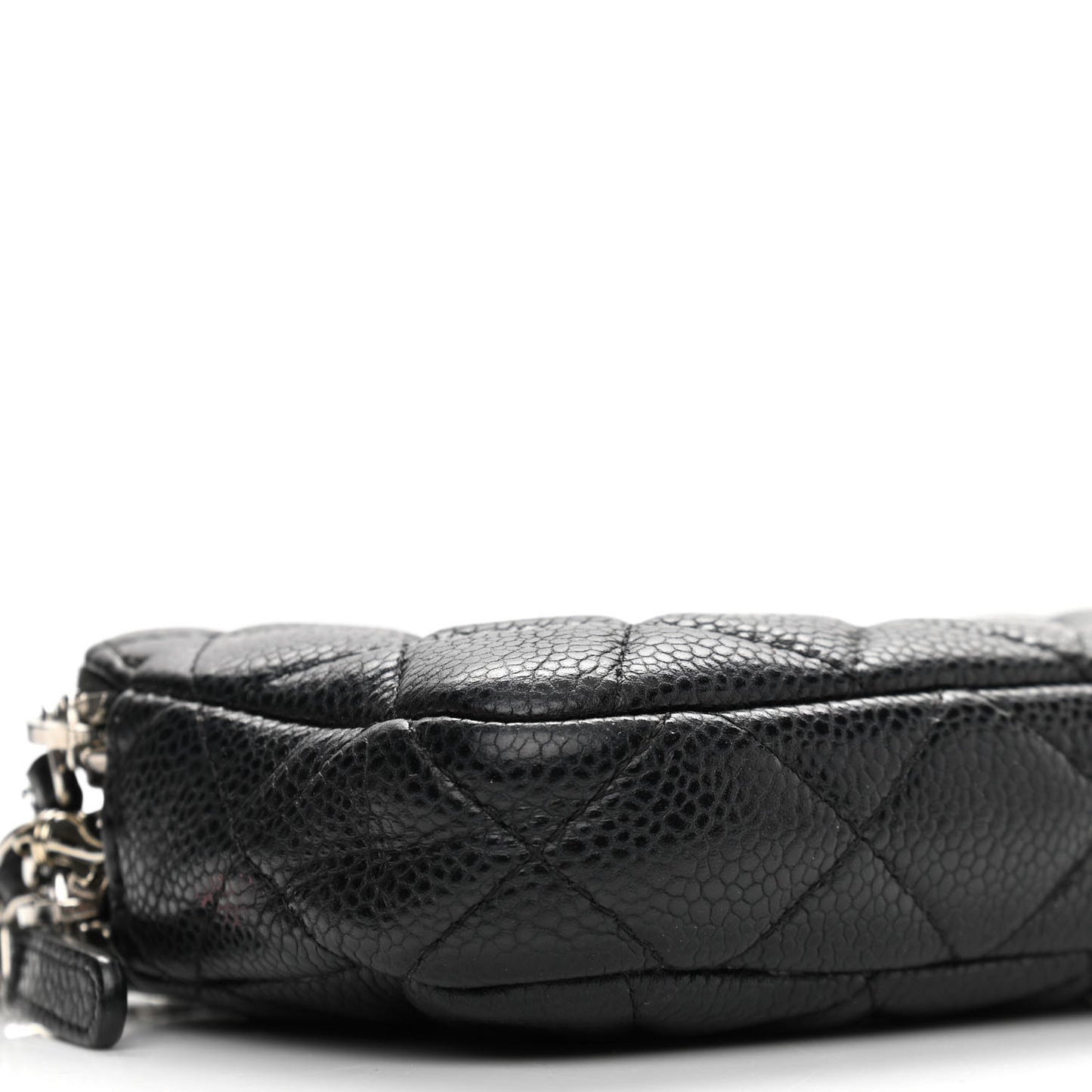 Caviar Quilted Small Clutch With Chain Black